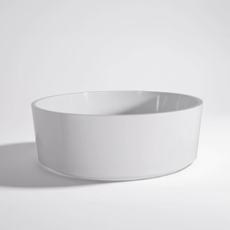 Rundes Keramik-Waschbecken, glänzend weiß – Rundo