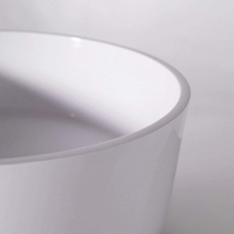 Rundes Keramik-Waschbecken, glänzend weiß – Rundo