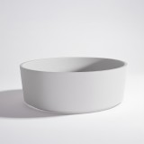 Rundes Aufsatzwaschbecken fürs Bad, matt weiß, Mineralguss - Rundo