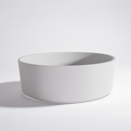 Rundes Waschbecken aus mattem weißem Keramik – Rundo