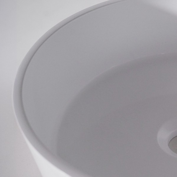 Rundes Waschbecken aus mattem weißem Keramik – Rundo