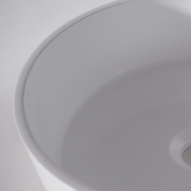 Rundes Waschbecken aus mattem weißem Keramik – Rundo