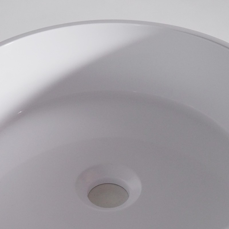 Rundes Aufsatzwaschbecken fürs Bad, matt weiß, Mineralguss - Rundo