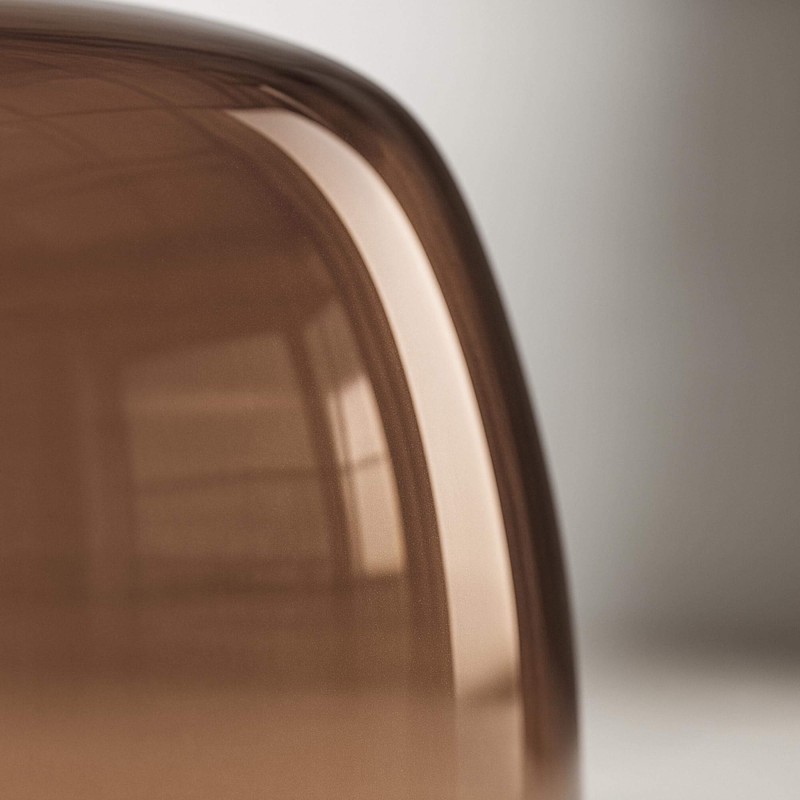 Hängelampe mit kupferfarbenem Glas­schirm – Opala