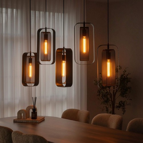 Industrielle Hängeleuchte aus Metall – Mesh Rotate