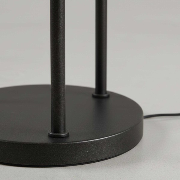 Stehlampe im industriellen Stil aus Metall mit Glaslampenschirmen – Caleo