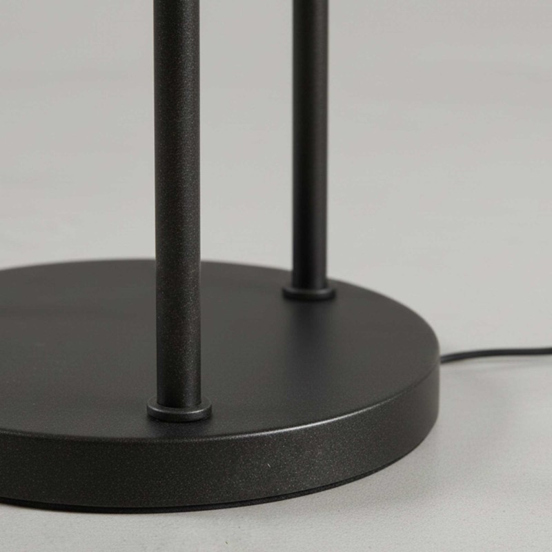 Stehlampe im industriellen Stil aus Metall mit Glaslampenschirmen – Caleo