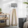 Stehlampe für das Wohnzimmer im industriellen Stil aus Holz mit gedrehtem Metallschirm – Twist