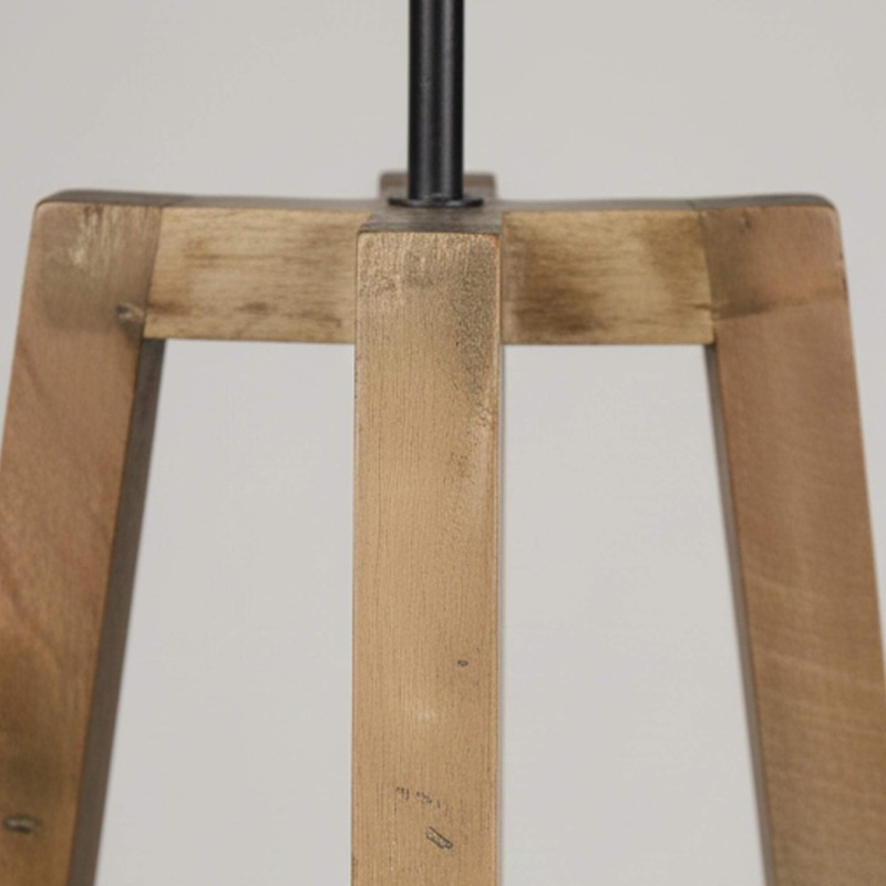 Stehlampe für das Wohnzimmer im industriellen Stil aus Holz mit gedrehtem Metallschirm – Twist