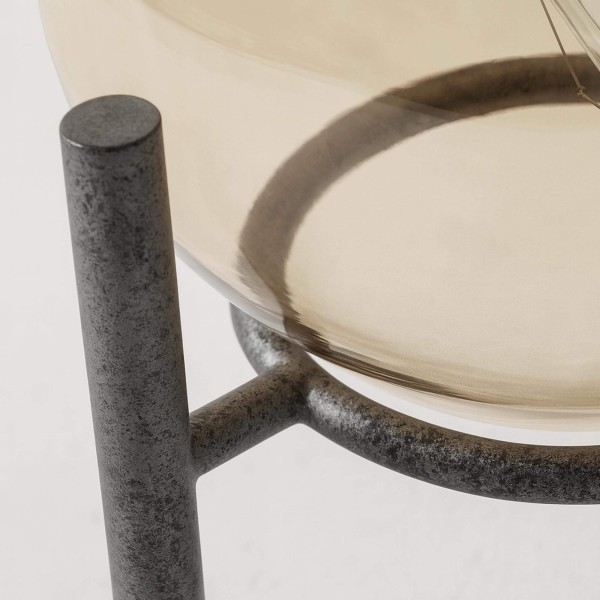 Industrielle Tischlampe in gealtertem Silber – Saturn