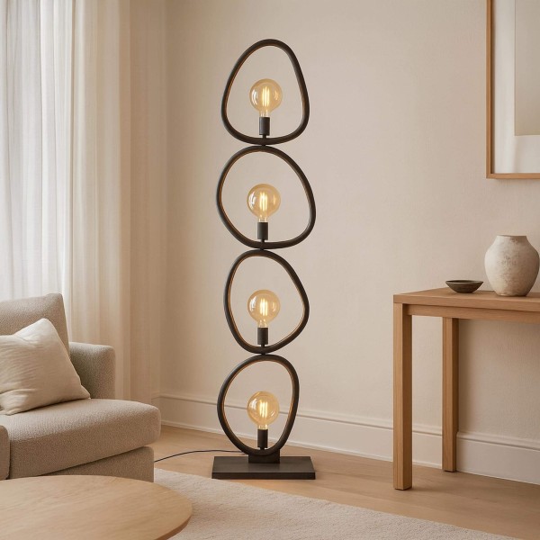 Design-Stehlampe aus schwarzem Metall – Solin