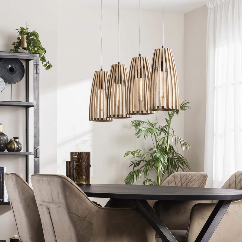 Hängelampe aus massivem Mangoholz – Natura