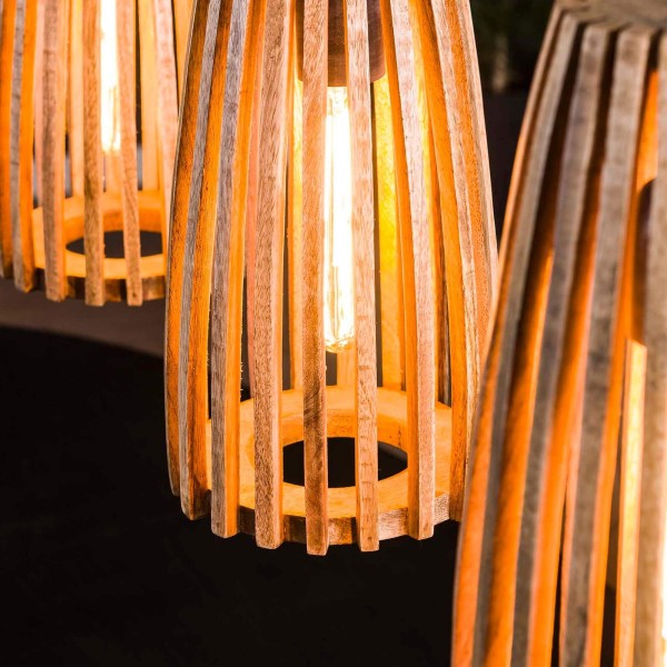 Hängelampe aus massivem Mangoholz – Natura