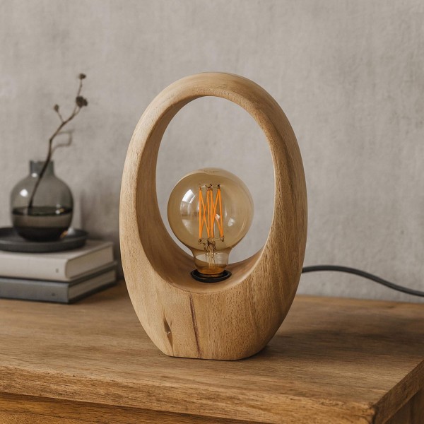 Tischlampe aus massivem Mangoholz – Oro