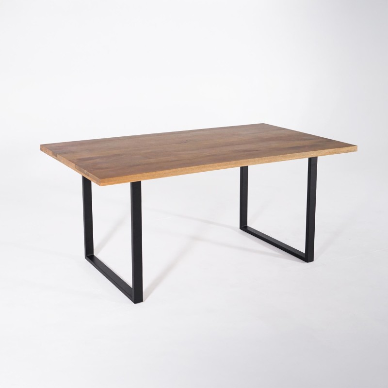 Esstisch aus massivem Mangoholz und Metall 160 cm – Kansas