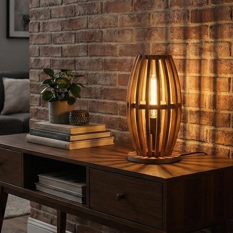 Stehleuchte aus massivem Mangoholz – Arken