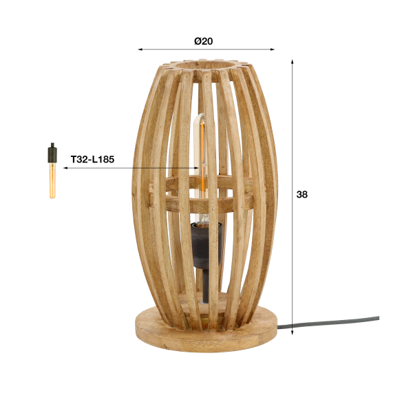 Stehleuchte aus massivem Mangoholz – Arken