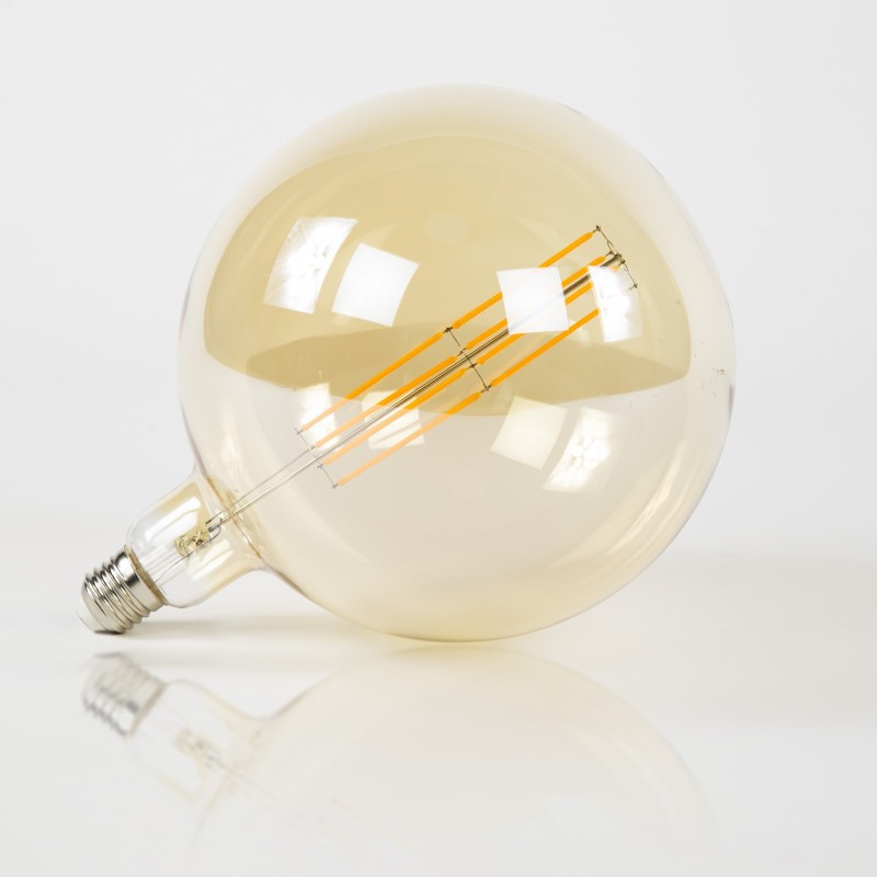 Globe-Filamentlampe 20 cm (E27), bernsteinfarbenes Glas [G200]