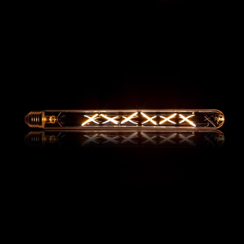 LED-Röhrenlampe mit Filament 30 cm (E27), bernsteinfarbenes Glas [T32-L300]