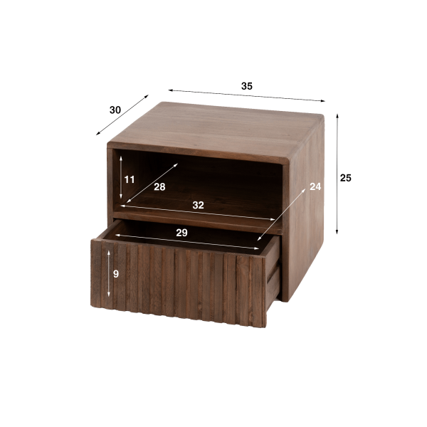 Hängender Nachttisch aus Naturholz – Nest