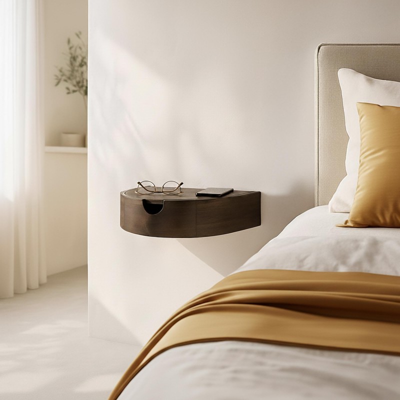 Hängender Nachttisch aus massivem Akazienholz (2er-Set) – Nocte