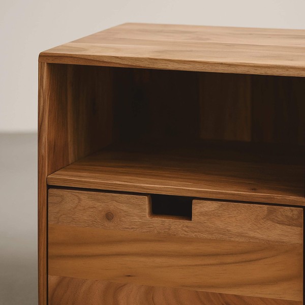 Hängender Nachttisch aus Massivholz (2er-Set) – Flat XS