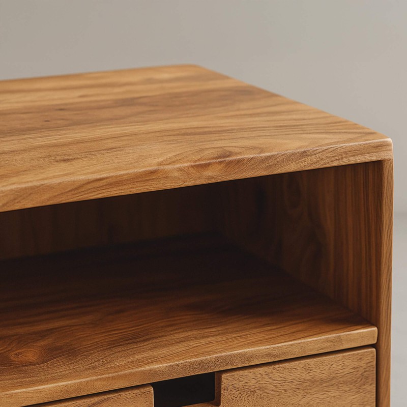 Hängender Nachttisch aus Massivholz (2er-Set) – Flat XS