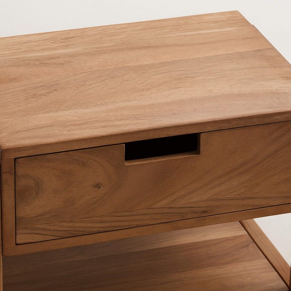 Hängender Nachttisch aus massivem Akazienholz – Silent