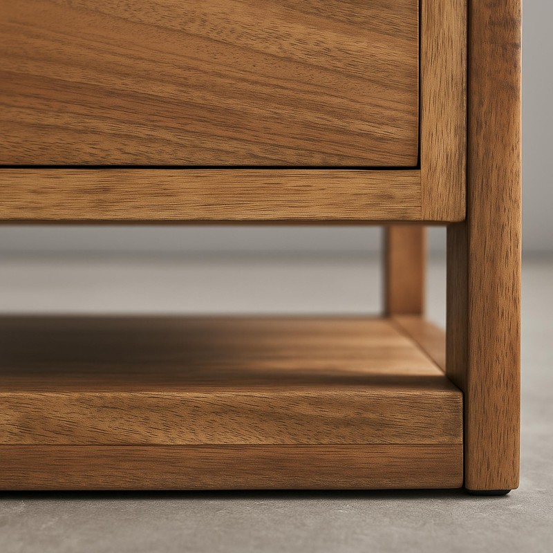 Hängender Nachttisch aus massivem Akazienholz – Silent