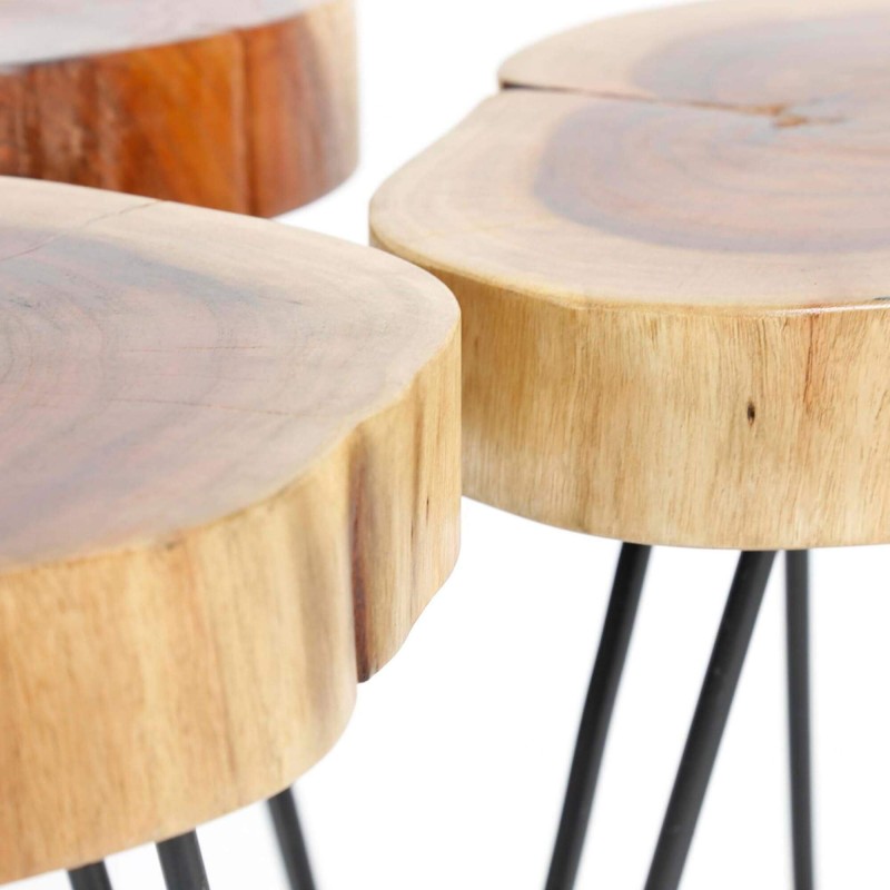 Beistelltisch aus massivem Akazienholz (2er-Set) – Trunk