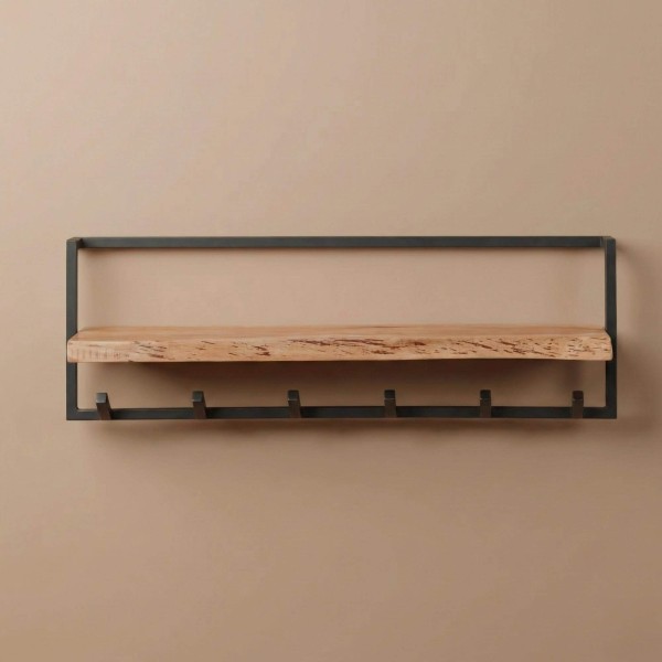 Wandgarderobe mit Ablage aus Massivholz – Solis