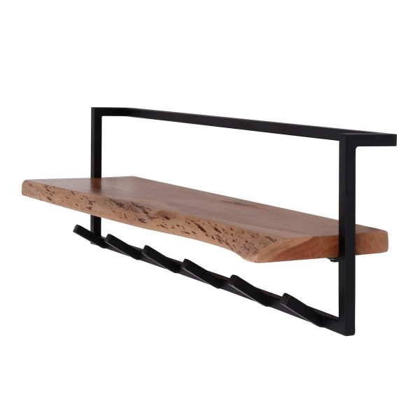 Wandgarderobe mit Ablage aus Massivholz – Solis