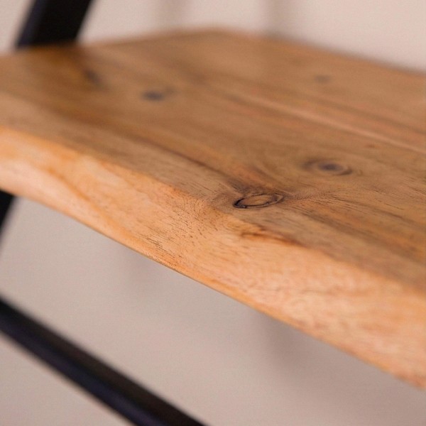 Wandgarderobe aus Metall mit Ablage aus Massivholz – Lean