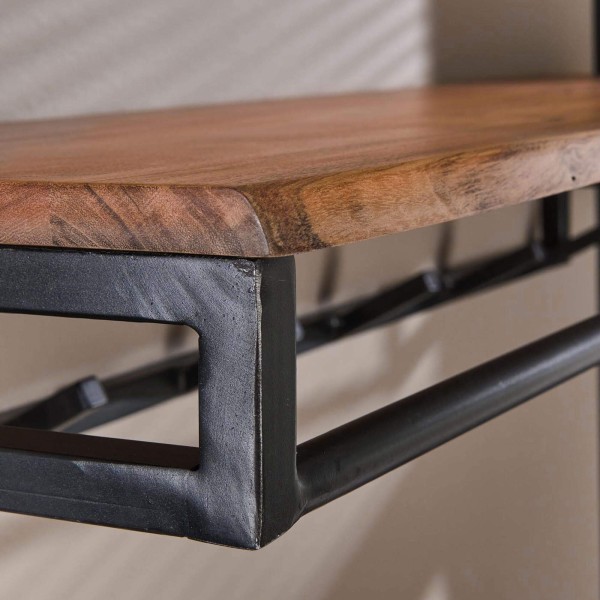 Wandgarderobe aus Holz und Metall im industriellen Stil – Custom