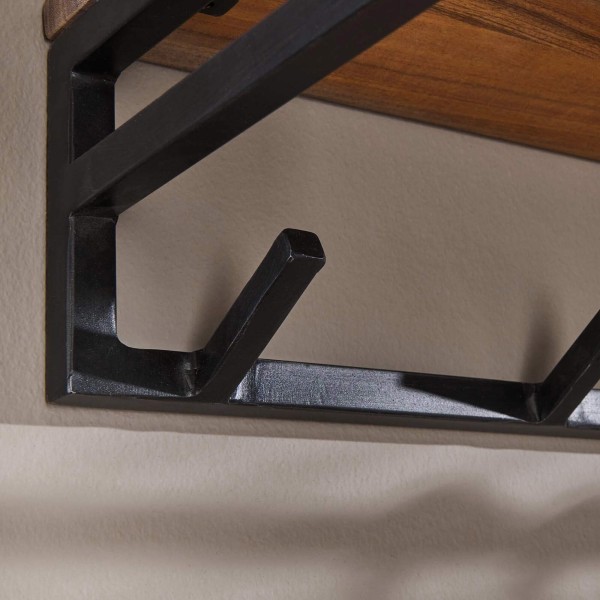 Wandgarderobe aus Holz und Metall im industriellen Stil – Custom