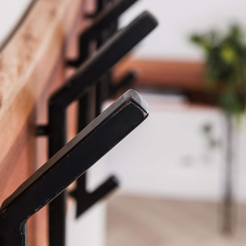 Wandgarderobe aus massivem Akazienholz, 2 × 6 Haken – Trunk