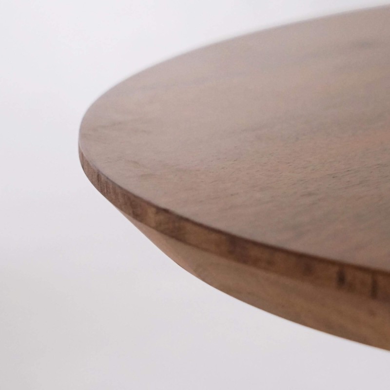 Ovaler Massivholz-Esstisch mit Metall-Mikadofuß 180 cm