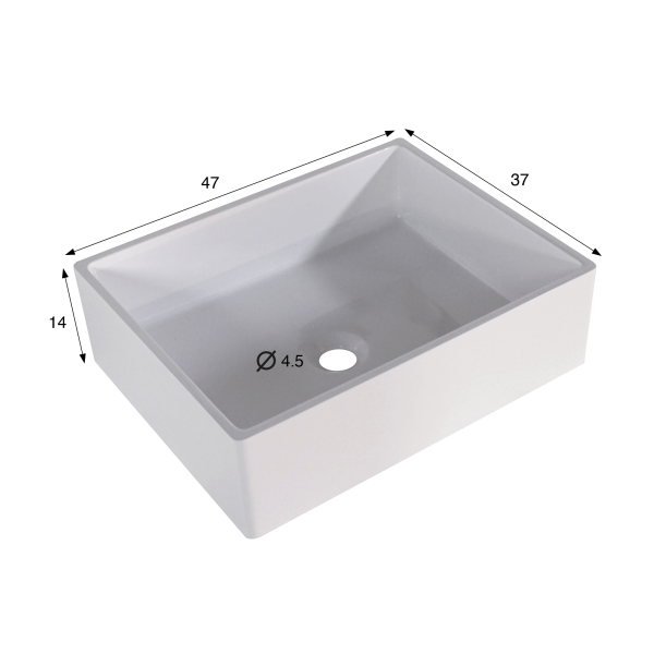 Aufsatzwaschbecken aus Keramik, glänzend weiß – Nova