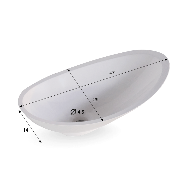 Rundes Keramikwaschbecken, glänzend weiß – Bora