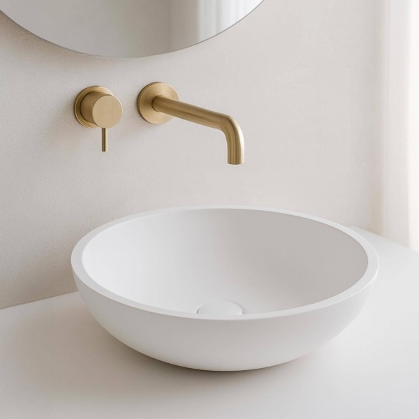 Aufsatzwaschbecken aus Keramik, glänzend weiß – Ida