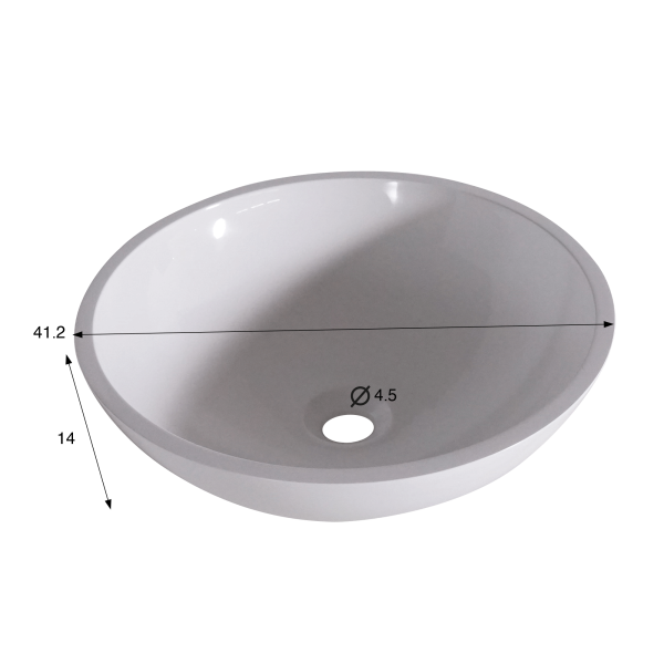 Aufsatzwaschbecken aus Keramik, glänzend weiß – Ida