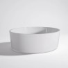 Rundes Aufsatzwaschbecken aus Keramik, glänzend weiß – Rundo