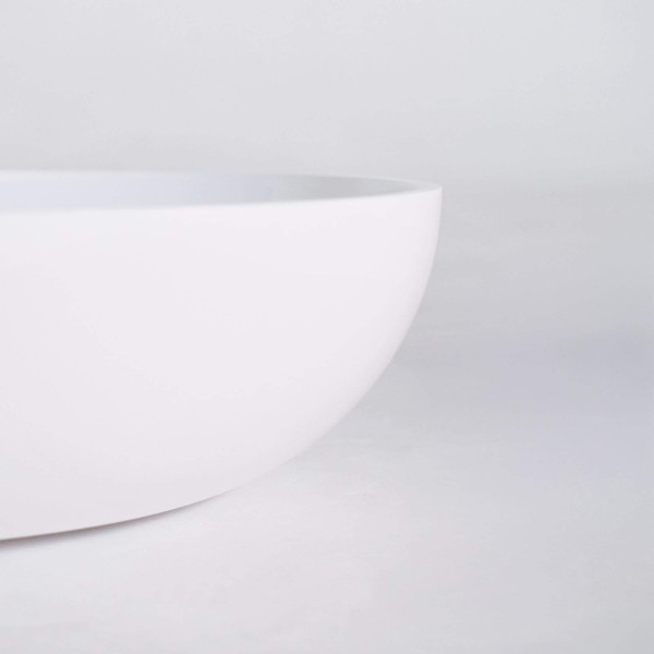 Ovales Aufsatzwaschbecken aus Keramik, glänzend weiß – Slender