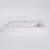 Rechteckiges Aufsatzwaschbecken aus Keramik, glänzend weiß – Odon