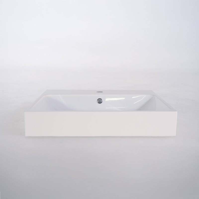 Keramik-Waschbecken fürs Badezimmer, glänzend weiß – Anna