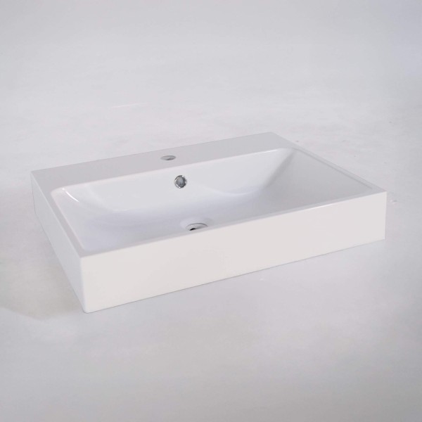 Keramik-Waschbecken fürs Badezimmer, glänzend weiß – Anna