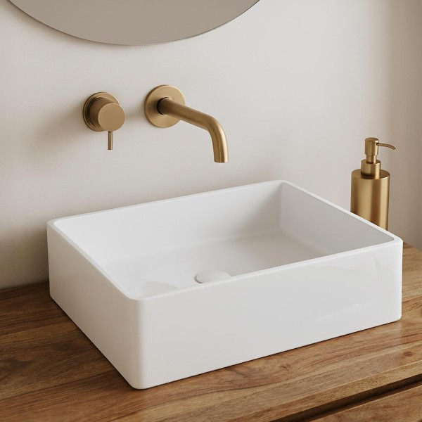Aufsatzwaschbecken aus Keramik, matt weiß – Nova