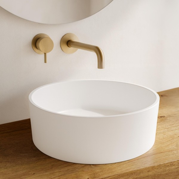 Rundes Keramikwaschbecken, matt weiß – Rundo