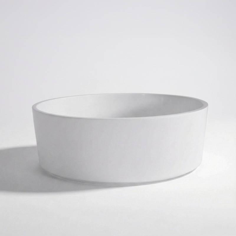 Rundes Keramikwaschbecken, matt weiß – Rundo