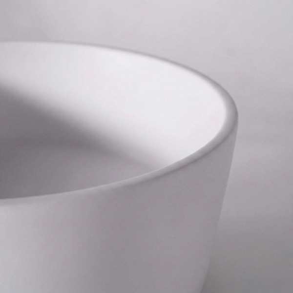 Rundes Keramikwaschbecken, matt weiß – Rundo